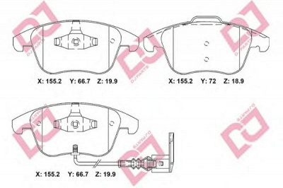 DJ PARTS bp2257 -  Комплект тормозных колодок, дисковый тормоз